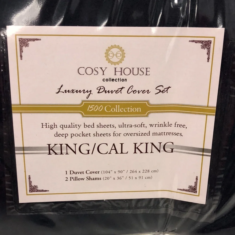 Cosy House Collection King / Cal California King‎ luxury duvet cover sham set